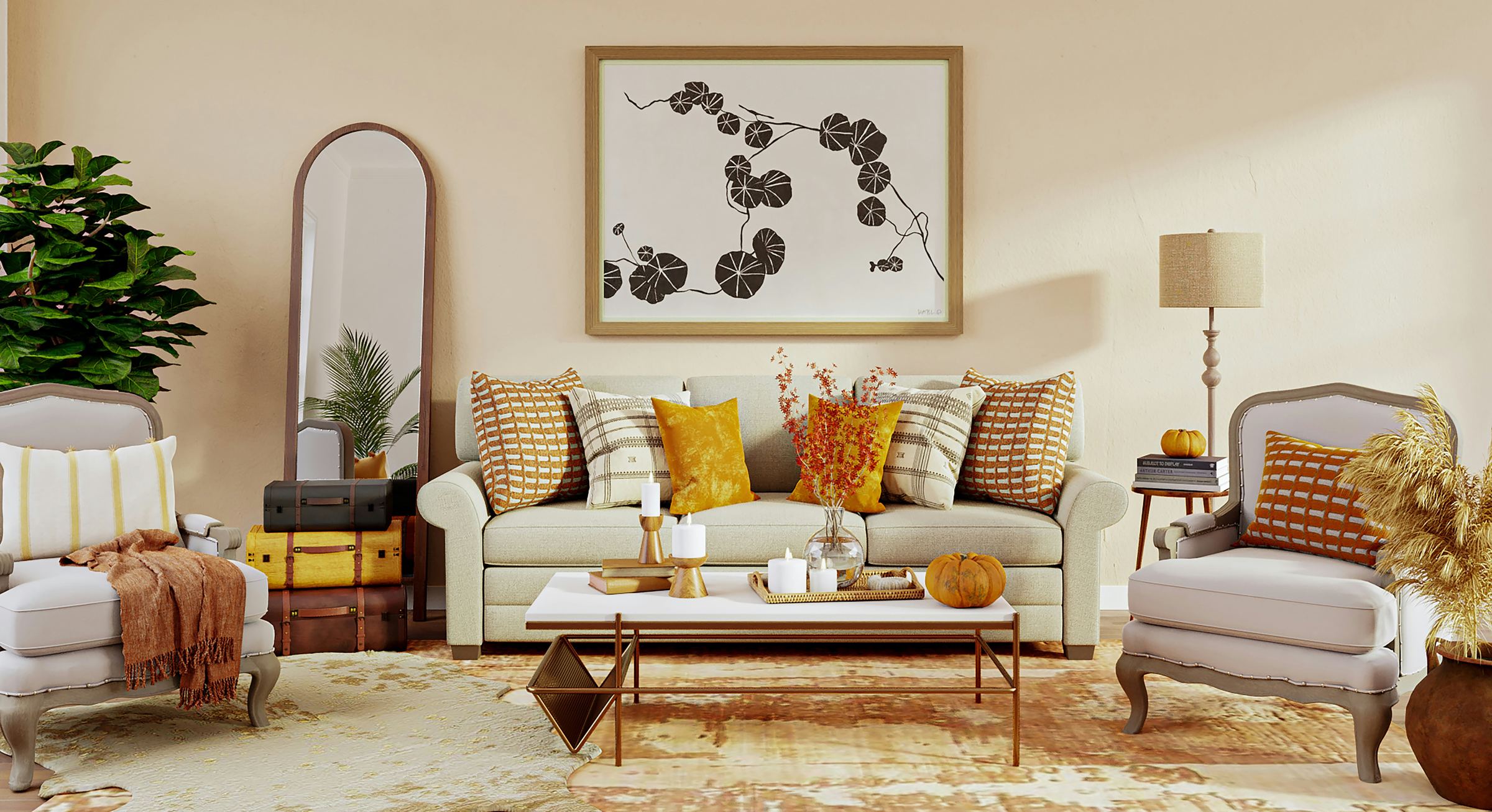 A Tarasha Living room, autumn light
